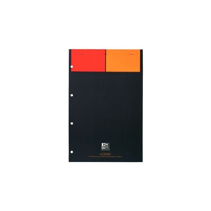 Bloc NOTEPAD 80 feuilles perforées 4 trous détachables 21x32 cm papier 80g blanc quadrillé 5x5 100101876 OX(...)