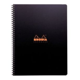 Achetez RHODIA Cahier spirale couverture Noire PP 22,5x29,7cm 160 pages 5x5 perforées 4 trous pas c..