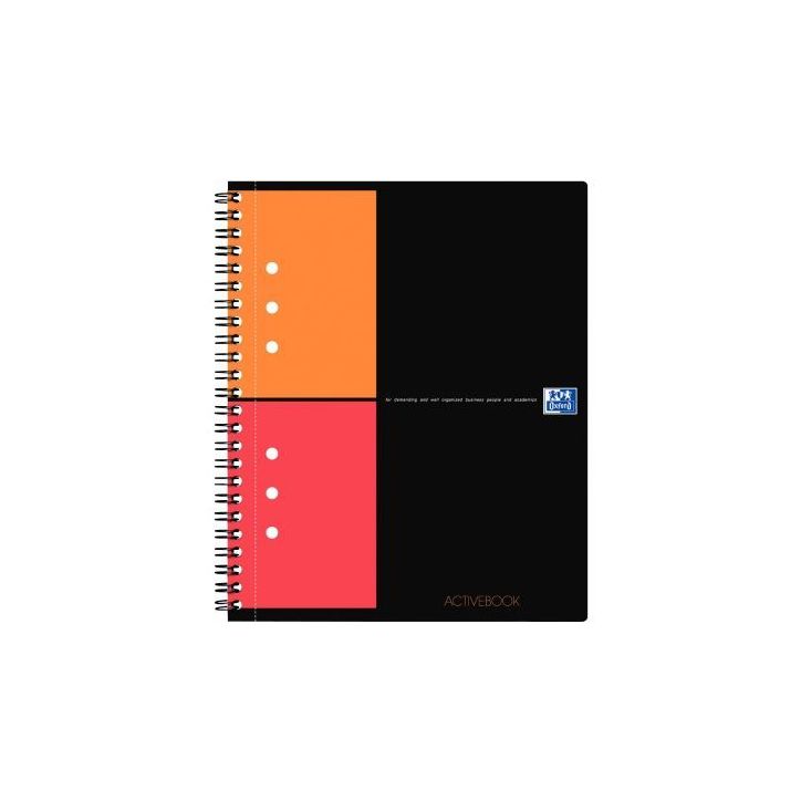 Cahier à reliure intégrale ACTIVEBOOK 160 pages perforées, format A5+, quadrillé 5x5 100102880 OXFORD INT (...)