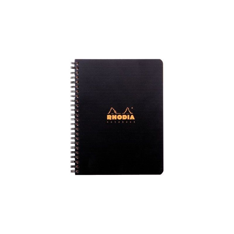 Achetez RHODIA Cahier spirale couverture Noire PP 16x21cm 160 pages 5x5 perforées 4 trous pas cher ..