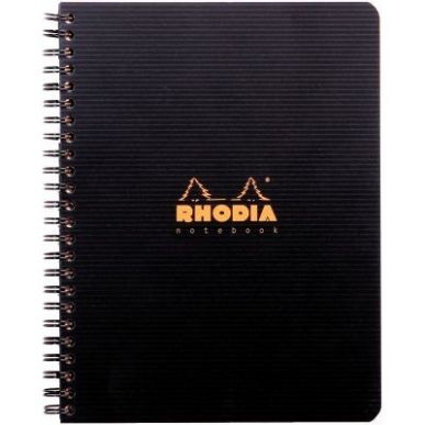 Achetez RHODIA Cahier spirale couverture Noire PP 16x21cm 160 pages 5x5 perforées 4 trous pas cher ..