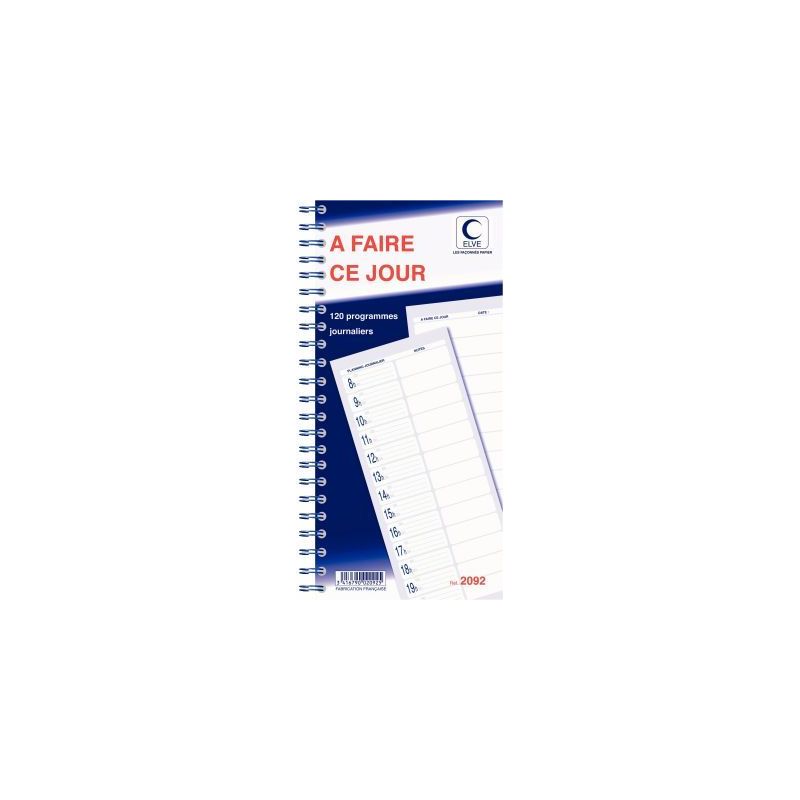 Achetez Carnet de 120 programmes A FAIRE CE JOUR 2092 LEBON & VERNAY pas cher sur Ma Rentrée Scolai.. Achetez Carnet de 120 programmes A FAIRE CE JOUR 2092 LEBON & VERNAY pas cher sur Ma Rentrée Scolai..