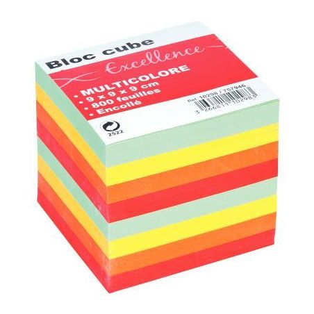Achetez QUO VADIS Bloc cube arc en ciel 9x9x8cm 610 feuilles encollées 80g PEFC pas cher sur Ma Ren..