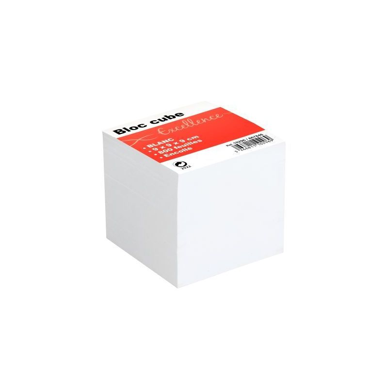 Achetez QUO VADIS Bloc cube Blanc 9x9x8cm 610 feuilles encollées 80g PEFC pas cher sur Ma Rentrée ..