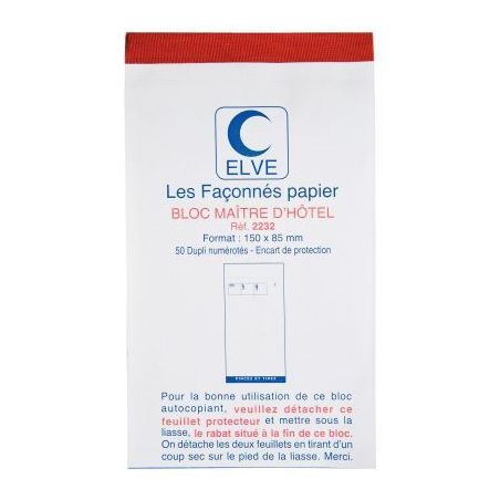 Achetez Lot de 10 blocs maître d'hôtel format 15 x 8,5 cm dupli 2232 LEBON & VERNAY pas cher sur M..