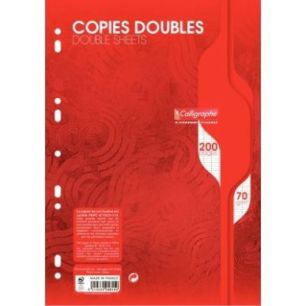 Achetez Sachet de 50 copies doubles (200 pages perforées) format 21x29,7 cm séyès 70g blanc 5615C..