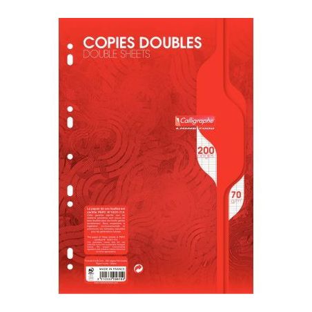 Achetez Sachet de 50 copies doubles (200 pages perforées) format 21x29,7 cm séyès 70g blanc 5615C..