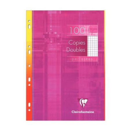 Achetez Etui de 100 copies doubles perforées 21x29,7 cm, 5x5, blanc 4792C CLAIREFONTAINE pas cher s..