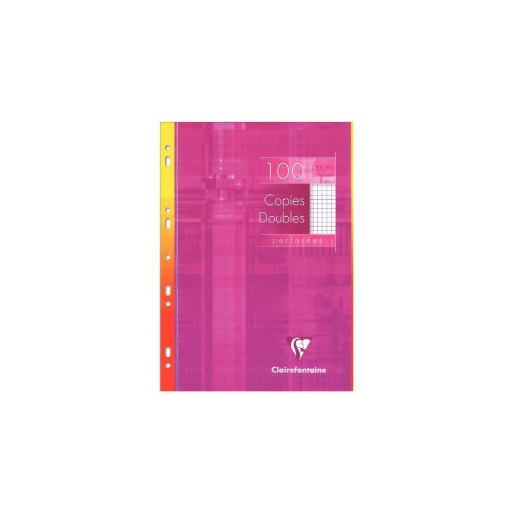 Etui de 100 copies doubles perforées 21x29,7 cm, 5x5, blanc 4792C CLAIREFONTAINE