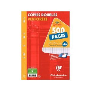 Etui de 500 pages ou 125 copies doubles format A4 séyès 90g 14791C CLAIREFONTAINE Etui de 500 pages ou 125 copies doubles format A4 séyès 90g 14791C CLAIREFONTAINE