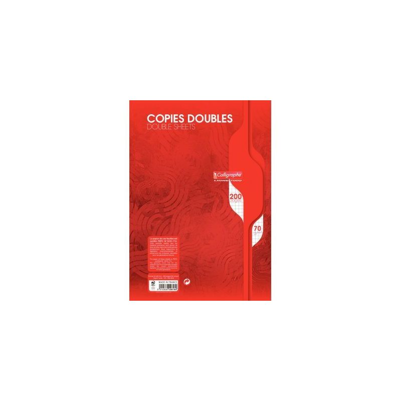 Achetez Sachet de 50 copies doubles (200 pages non perforées) format 21x29,7 cm quadrillé 5x5 70g ..