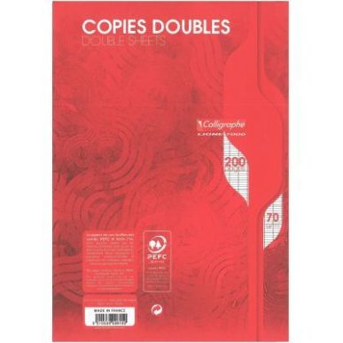 Achetez Sachet de 50 copies doubles (200 pages non perforées) format 21x29,7 cm séyès 70g blanc 2..