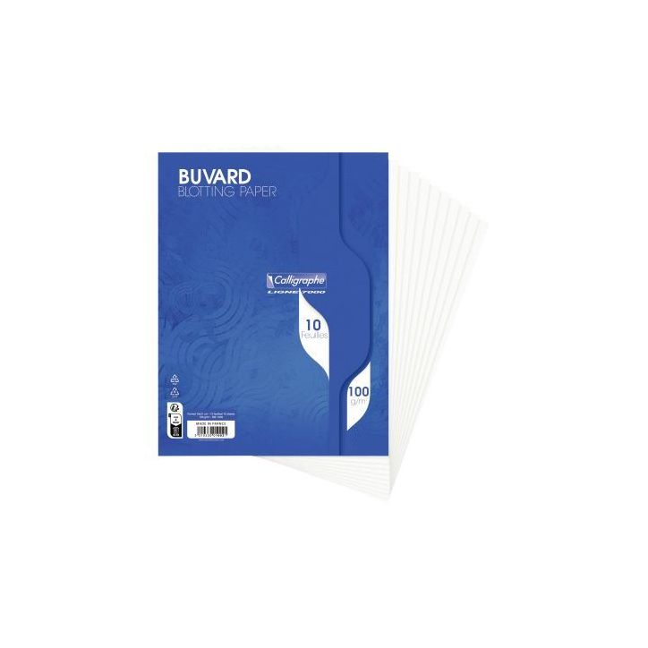 Paquet de 10 buvards, format 16x21 cm, 100g 1002C CALLIGRAPH CLAIREFONTAINE