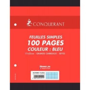 Achetez Sachet de 50 feuillets mobiles 17x22 cm seyès 80g, bleu 100102121 HAMELIN pas cher sur Ma R..