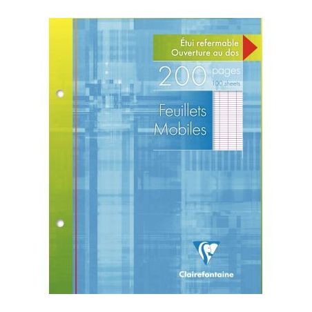 Achetez Etui de 100 feuillets mobiles (200 pages) format 17x22 cm séyès 90g blanc 1351C CLAIREFONT..