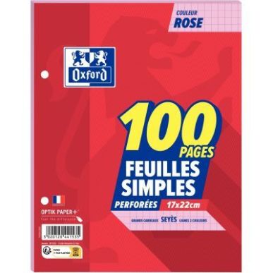 Achetez Sachet de 50 feuillets mobiles 17x22 cm seyès 80g, rose 100103243 HAMELIN pas cher sur Ma R..