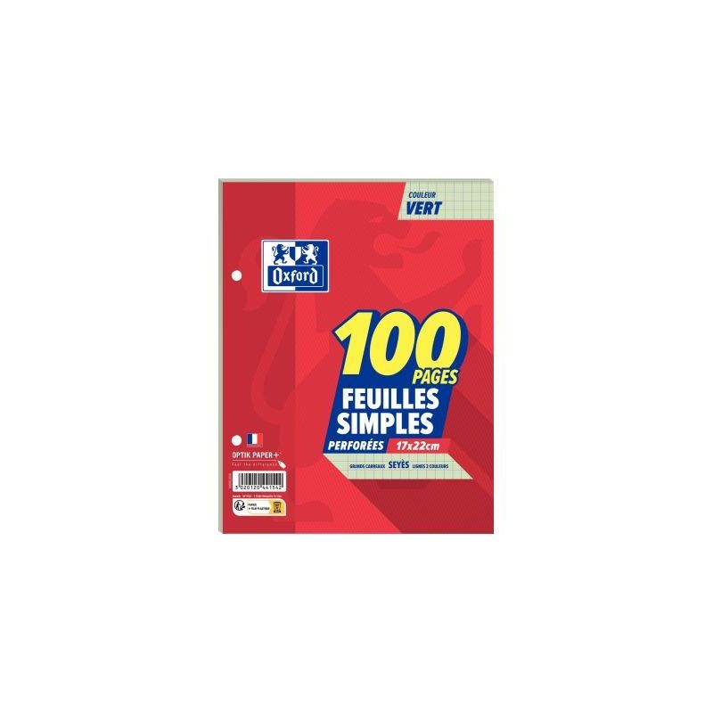 Achetez Sachet de 50 feuillets mobiles 17x22 cm seyès 80g, vert 100100940 HAMELIN pas cher sur Ma R..