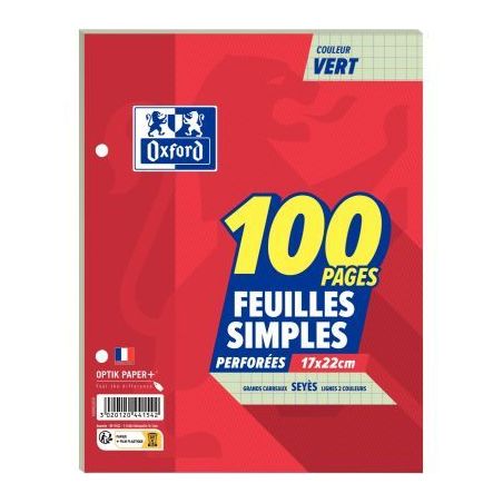 Achetez Sachet de 50 feuillets mobiles 17x22 cm seyès 80g, vert 100100940 HAMELIN pas cher sur Ma R..