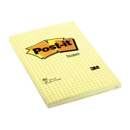 Achetez POST-IT Bloc repositionnable de 100 feuilles 102 x 152 mm Jaune quadrillé pas cher sur Ma R..