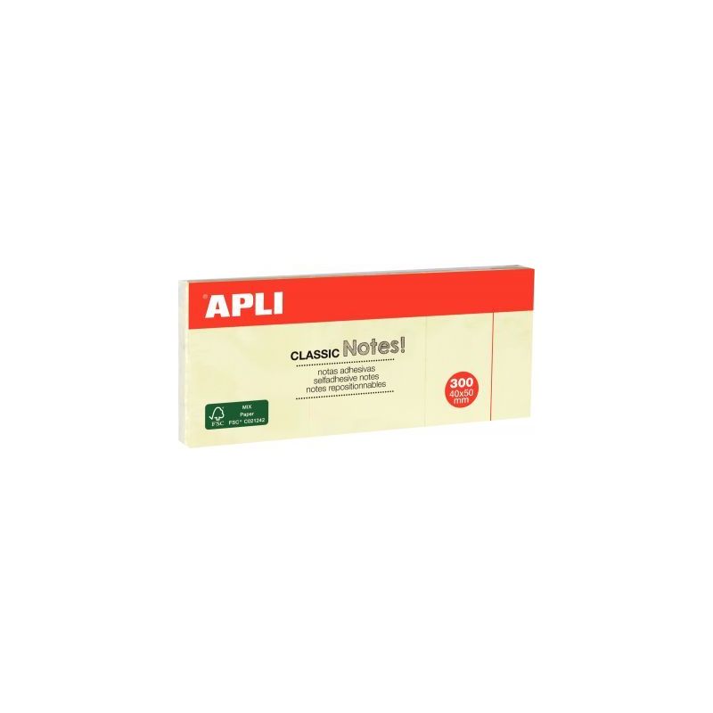 Achetez Lot de 3 blocs de 100 feuilles notes adhésif repositionnable, 50 x 40 mm, jaune 10977 APLI ..