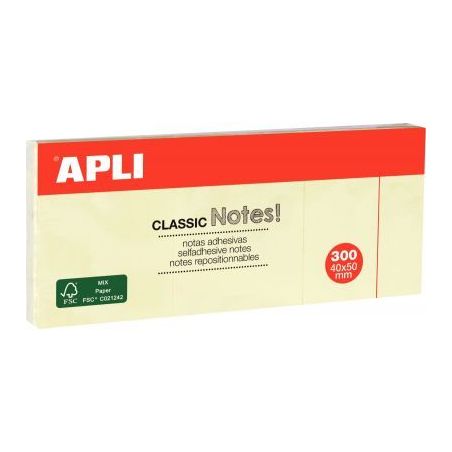 Achetez Lot de 3 blocs de 100 feuilles notes adhésif repositionnable, 50 x 40 mm, jaune 10977 APLI ..