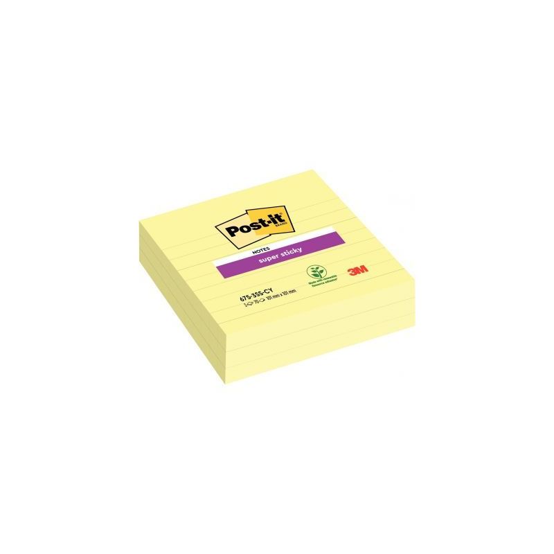 Achetez Paquet de 3 blocs notes Super Sticky jaune lignées 70 feuilles, format : 101 x 101 mm BP905.. Achetez Paquet de 3 blocs notes Super Sticky jaune lignées 70 feuilles, format : 101 x 101 mm BP905..