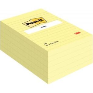 Achetez Lot de 6 Blocs de 100 feuilles post it notes repositionnables 102x152 mm Jaune ligné 23696 ..