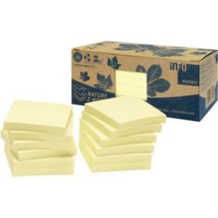 Paquet de 12 bloc de 100 feuilles Z-Note recyclées 75x75mm jaune 5644-11BOX