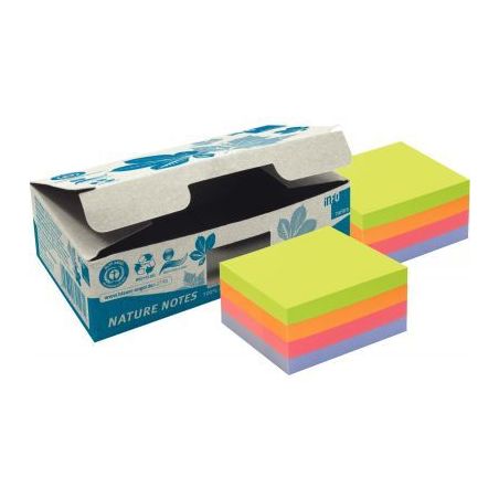 Achetez Lot de 2 cubes 400 feuilles  adhésives repositionnables recyclées assorties 75 x 75 mm 565..
