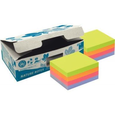 Achetez Lot de 2 cubes 400 feuilles  adhésives repositionnables recyclées assorties 75 x 75 mm 565..