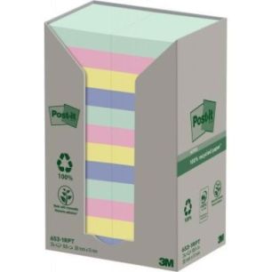 Achetez POST-IT® Notes Post-it Recyclées Nature. 38 x 51 mm. 24 blocs, 100 F. Ass : vert, rose, bl..
