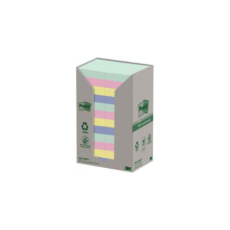 Achetez POST-IT® Notes Post-it Recyclées Nature. 38 x 51 mm. 24 blocs, 100 F. Ass : vert, rose, bl.. Achetez POST-IT® Notes Post-it Recyclées Nature. 38 x 51 mm. 24 blocs, 100 F. Ass : vert, rose, bl..
