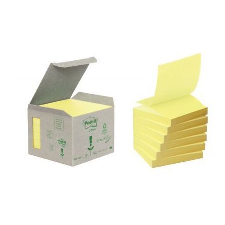 Achetez Boite de 6 blocs de 100 feuilles Z-Notes recyclée post-it 76 x 76 mm jaune BP324 POST-IT 3M..