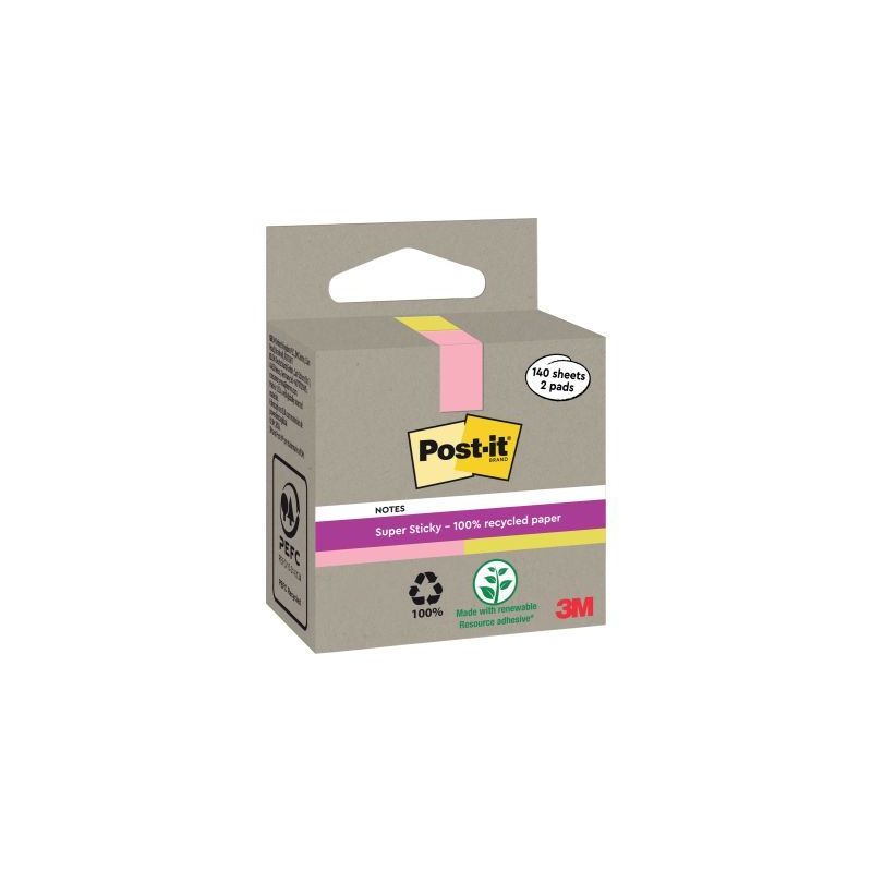 Achetez Boite de 2 blocs note recyclés de 140 feuilles rose et jaune BP1504 POST-IT 3M pas cher sur.. Achetez Boite de 2 blocs note recyclés de 140 feuilles rose et jaune BP1504 POST-IT 3M pas cher sur..