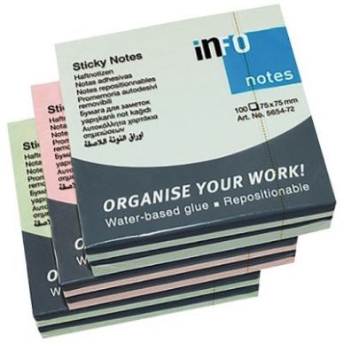 Achetez Paquet de 6 blocs repositionnables 75x75mm pastel assorti 5654-20-pk6-a pas cher sur Ma Rent..