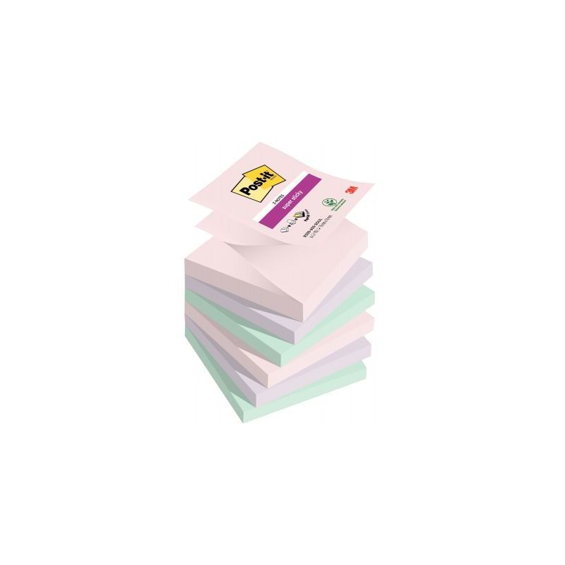 Achetez POST-IT® Z-Notes Super Sticky Soulful. 76 x 76 mm.Lot de 6 blocs de 90 F. Ass : rose, bleu ..