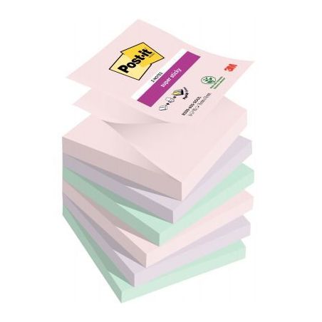 Achetez POST-IT® Z-Notes Super Sticky Soulful. 76 x 76 mm.Lot de 6 blocs de 90 F. Ass : rose, bleu ..