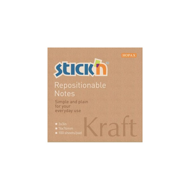 Achetez Lot de 12 blocs repositionnables 76x76 kraft EM0005124 pas cher sur Ma Rentrée Scolaire