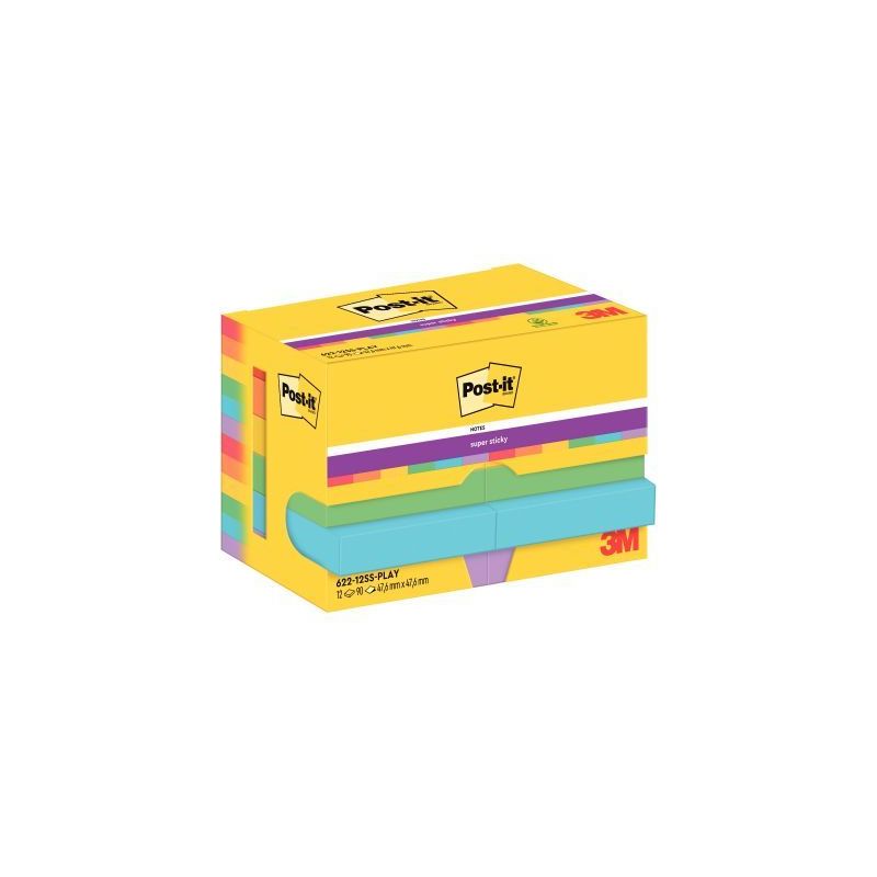 Achetez Paquet de 12 blocs notes super sticky post-it 90 feuilles 47,6x47,6mm collection playful B.. Achetez Paquet de 12 blocs notes super sticky post-it 90 feuilles 47,6x47,6mm collection playful B..