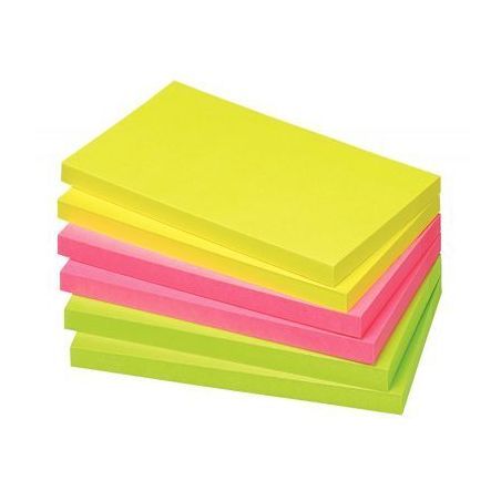 Achetez Lot de 6 blocs de notes repositionnables de 80 feuilles 75 x 125 mm couleurs vives assorties..