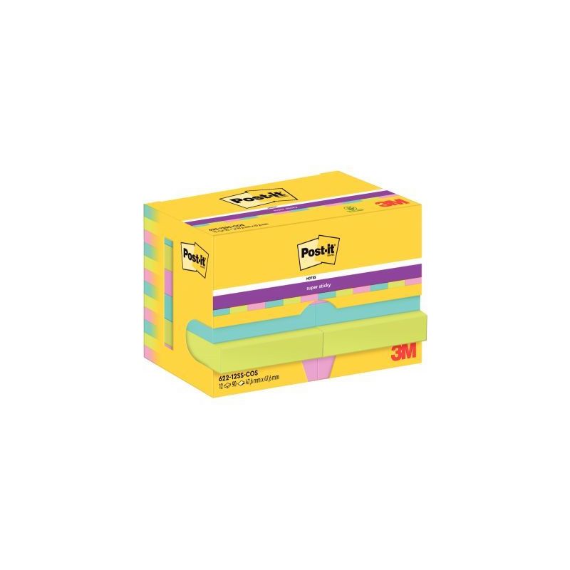 Achetez POST-IT Lot de 12 blocs notes Super Sticky Post-it® Collection MIAMI 47,6x47,6 mm, 90 feuil.. Achetez POST-IT Lot de 12 blocs notes Super Sticky Post-it® Collection MIAMI 47,6x47,6 mm, 90 feuil..