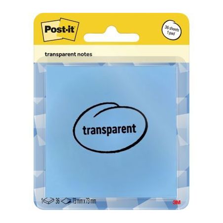 Achetez Bloc de 36 notes repositionnables transparentes  73 x 73 mm coloris bleu BP1509 POST-IT 3M p..