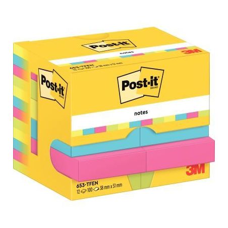 Achetez Paquet de 12 blocs notes de 100 feuilles Post-it adhésifs repositionnables énergie 38 x 51..