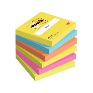 Achetez POST-IT Lot de 6 blocs repositionnables coloris énergique dimensions 76x76mm 654TF pas cher..