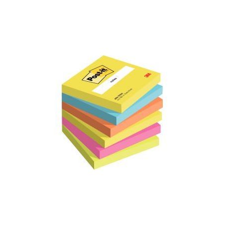 Achetez POST-IT Lot de 6 blocs repositionnables coloris énergique dimensions 76x76mm 654TF pas cher..