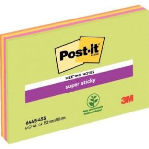 Achetez Paquet de 4 blocs de Notes Super Sticky Post-it grand format, Couleurs assorties, 101 x 152 ..
