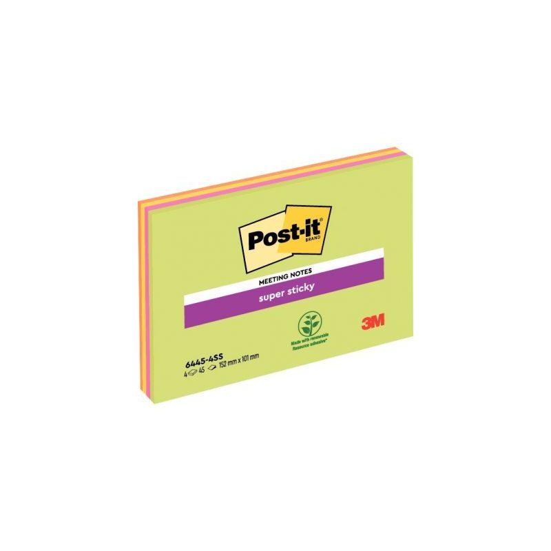 Achetez Paquet de 4 blocs de Notes Super Sticky Post-it grand format, Couleurs assorties, 101 x 152 .. Achetez Paquet de 4 blocs de Notes Super Sticky Post-it grand format, Couleurs assorties, 101 x 152 ..