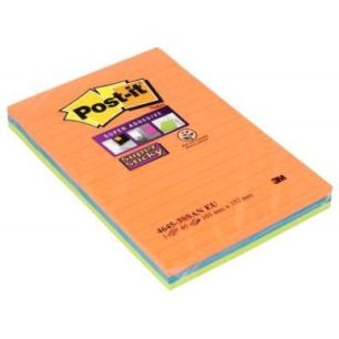 Achetez Paquet de 3 blocs Notes Super Sticky de 45 feuilles lignées, format 101 x 152 mm BP332 POST..