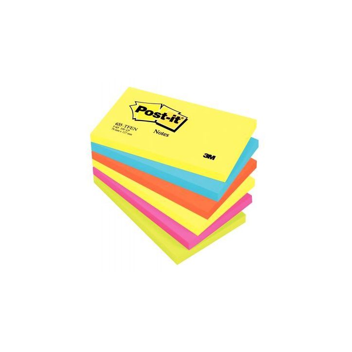 Paquet de 6 blocs notes de 100 feuilles Post-it énergie 76 x 127 mm assortis 50023 POST-IT 3M