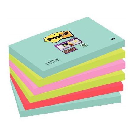 Achetez POST-IT Lots de 6 blocs Notes Super Sticky POST-IT® couleurs MIAMI 90 feuilles 76 x 127 mm ..